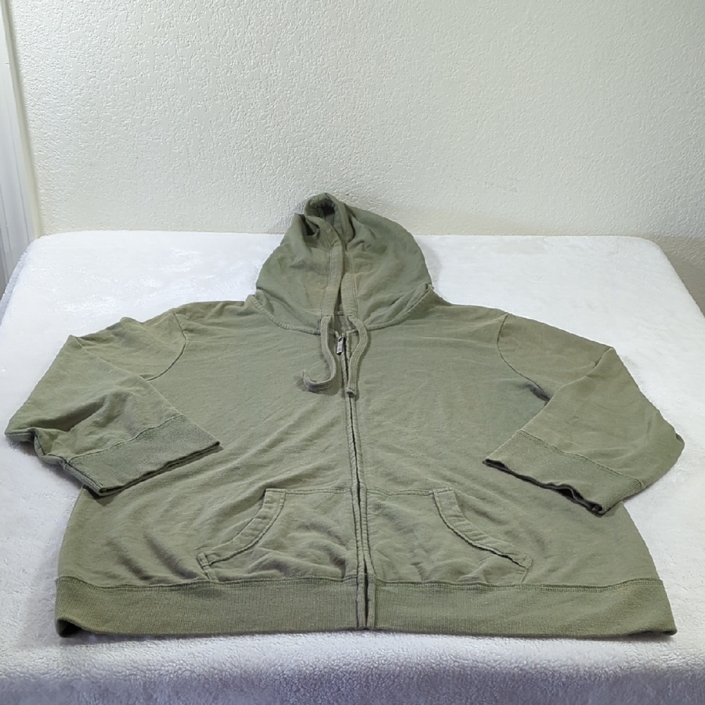 Green Tea Zip Hoodie XXL 3/4 Sleeves
